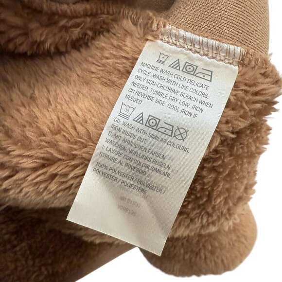 Denim & Co. Fleece Pullover Plus Size 2X Brown Cozy Fuzzy Womens Sherpa Jacket - Picture 9 of 9